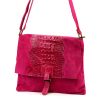 Kožená kézitáska Luka 26-076 CROCO - magenta